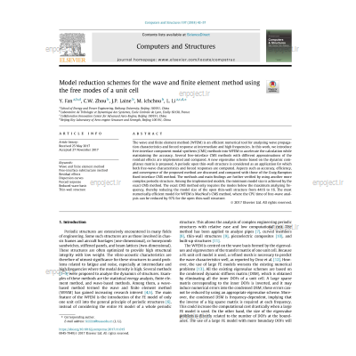 Model reduction schemes for the wave and finite element method using the free modes of a unit cell